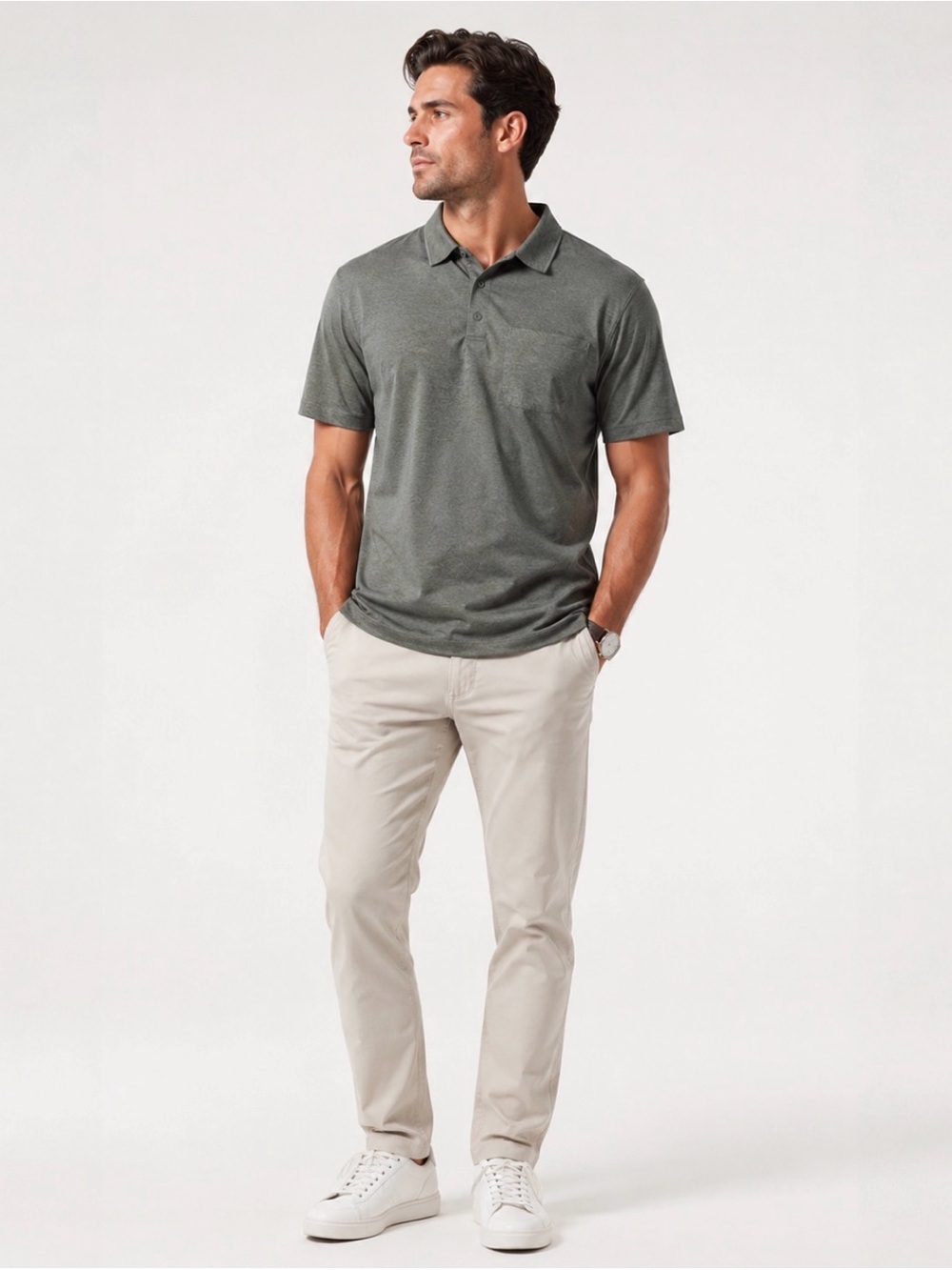 Duluth Trading Co Polo Shirt Mens L Green Moisture Wicking Performance Pocket